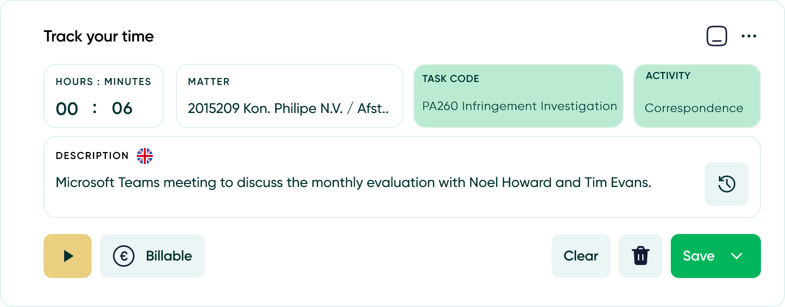 GenAI task and activity code mapping screenshot
