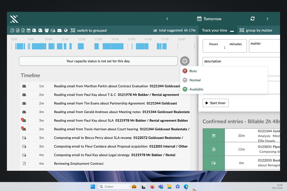 Capacity reporting screenshot