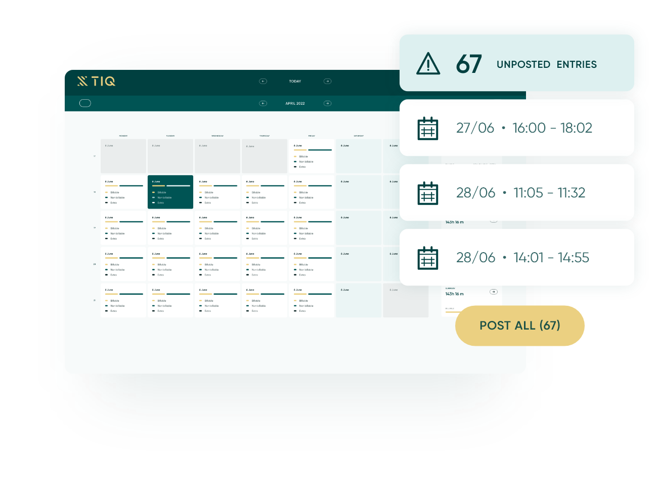 Auto-posting of time entries screenshot